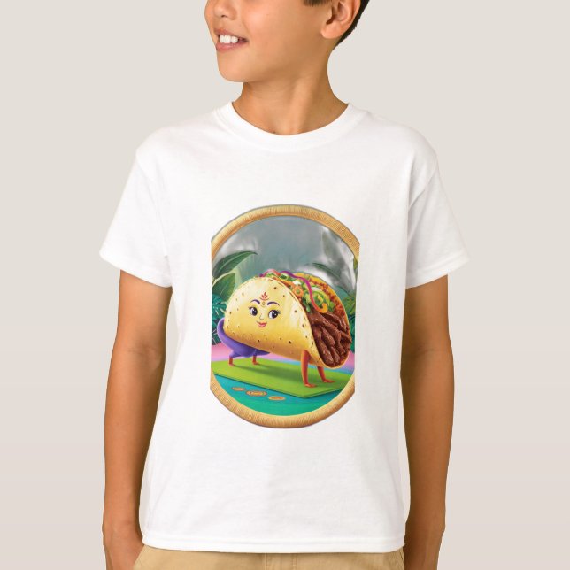 A taco doing yoga. T-Shirt (Front)