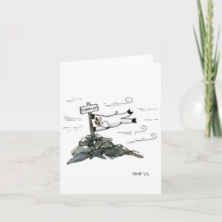 "a tad windy" blank greeting card
