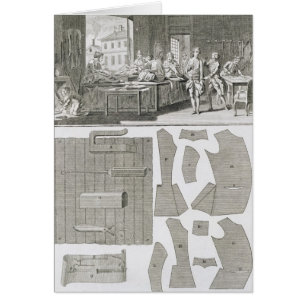 A tailor's workshop and patterns, from the 'Encycl
