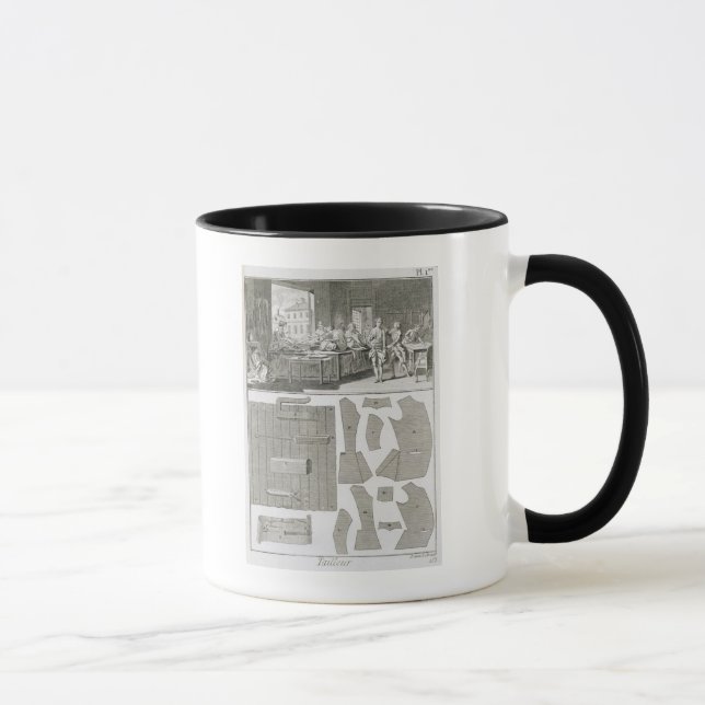 A tailor's workshop and patterns, from the 'Encycl Mug (Right)