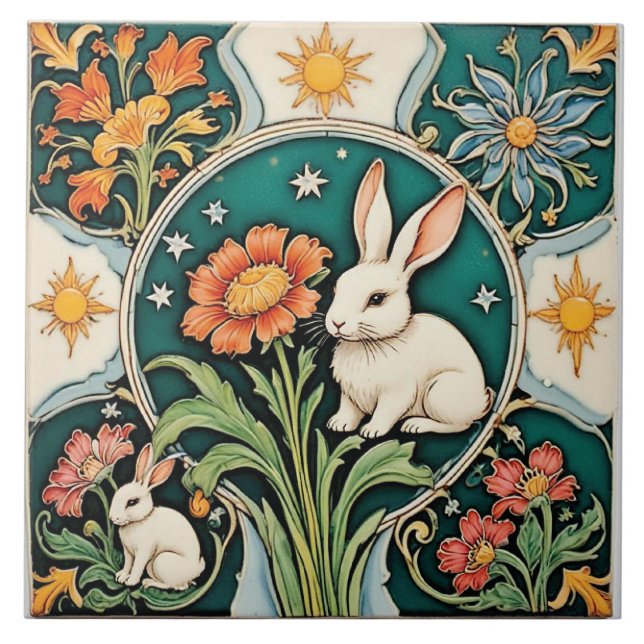 A Tale of Two Hares Tile (Front)