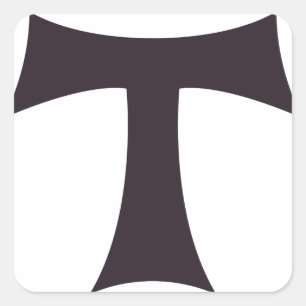 A tau cross Saint Anthony cross Square Sticker