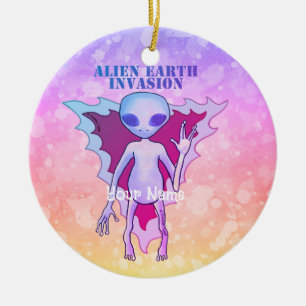 A TBA Alien One Earth Invasion  Ceramic Tree Decoration