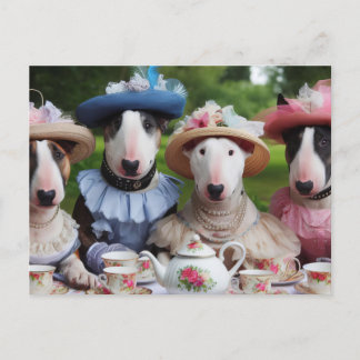 A Tea Party with Friends : Bullteriers Postcard