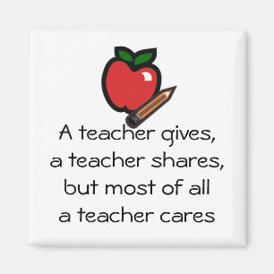 A teacher cares magnet