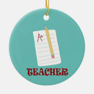 A+ Teacher Ceramic Tree Decoration