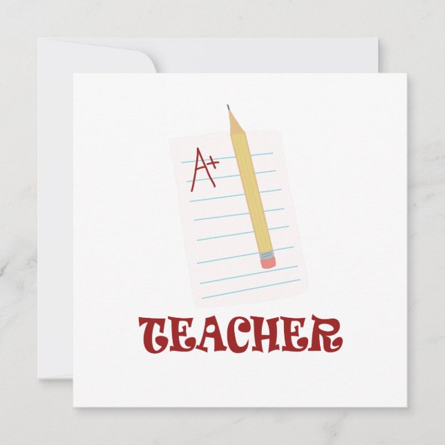 A+ Teacher Holiday Card (Front)