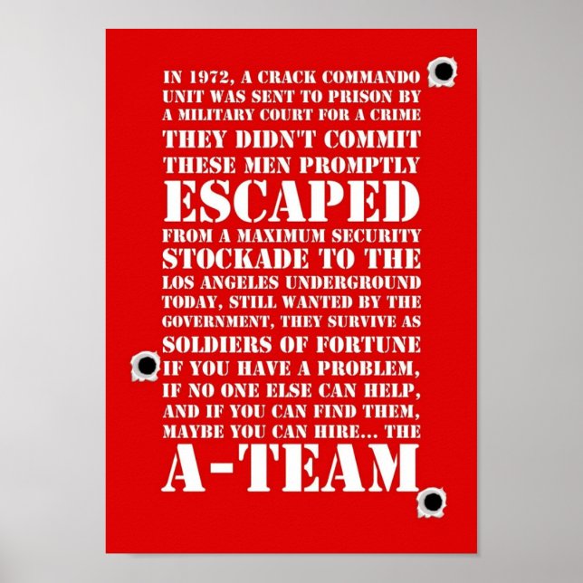 A-Team Intro Inspired Retro TV Poster (Front)