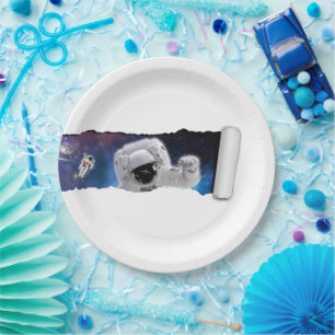A Tear in Space - Astronaut Alien Encounter - Rip Paper Plate