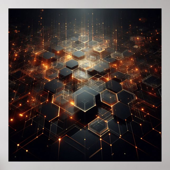  A technical image using hexagonal shapes Poster (Front)