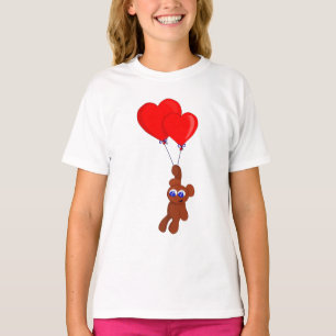 A Teddy Bear Holding Heart Shaped Balloons T-Shirt