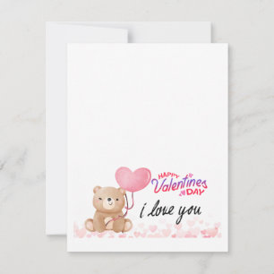 A Teddy Bear Valentine theme card