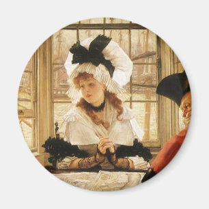 A Tedious Story by James Tissot, Vintage Fine Art Magnet