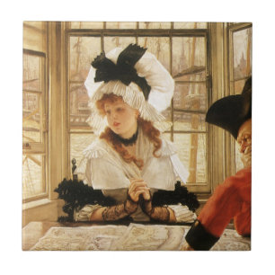 A Tedious Story by James Tissot, Vintage Fine Art Tile