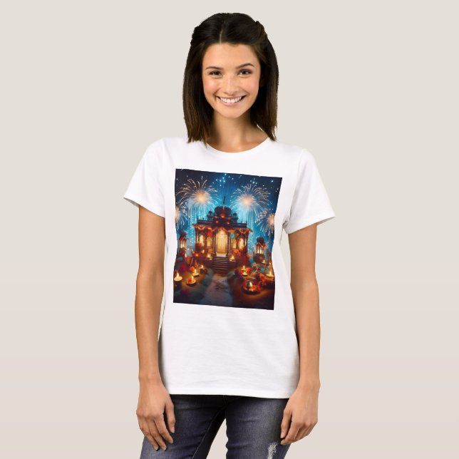 a temple with fireworks on the top (Front Full)