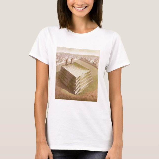 A Teocalli in Mexico (color engraving) T-Shirt (Front)