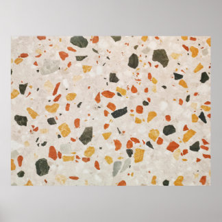 A terrazzo colour red and green and yellow in conc poster
