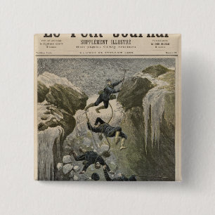 A Terrible Accident in the Alps 15 Cm Square Badge