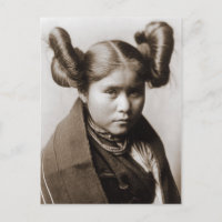 A Tewa Indian girl with fancy hairstyle