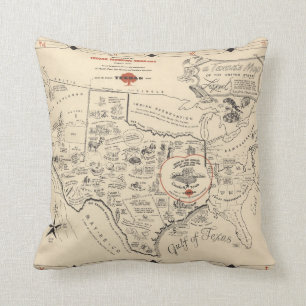A Texan's Map of the United States (of Texas) Cushion