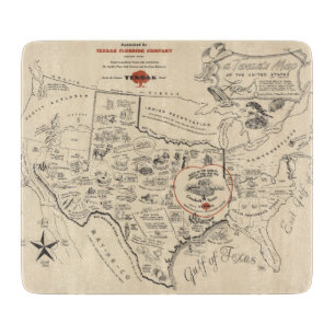 A Texan's Map of the United States (of Texas) Cutting Board