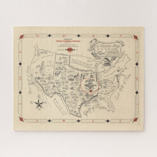 A Texan's Map of the United States (of Texas) Jigsaw Puzzle