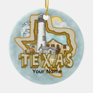 A Texas Lighthouse Ceramic Ornament