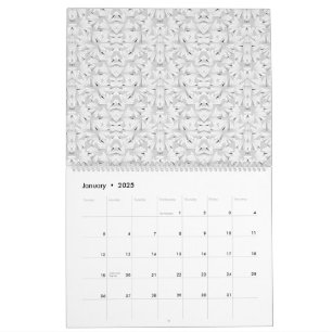 A textured pattern featuring white and grey hues,  calendar