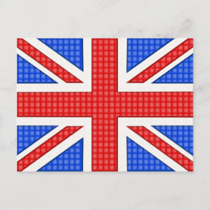 A textured Union Jack flag. Postcard