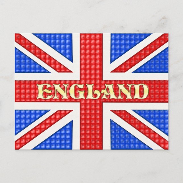 A textured Union Jack flag with England across it Postcard (Front)