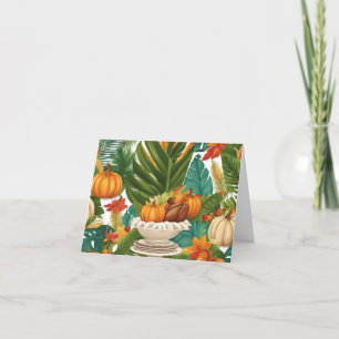 A Thanksgiving Feast in a Tropical Setting  Thank You Card