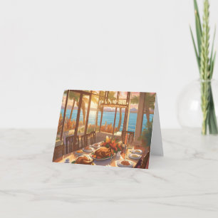 A Thanksgiving Feast in a Tropical Setting  Thank You Card