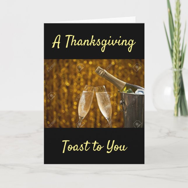 A **THANKSGIVING TOAST** HOLIDAY CARD (Front)