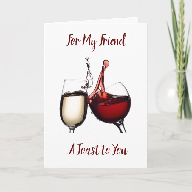 A **THANKSGIVING TOAST** TO ***MY FRIEND*** HOLIDAY CARD (Front)