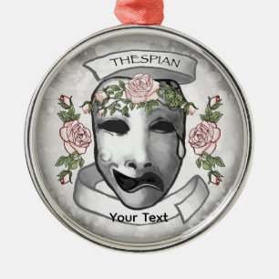 A Thespian Actor Masks Metal Tree Decoration