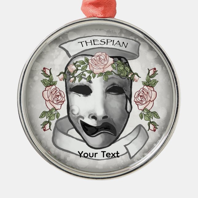 A Thespian  Actor Masks Metal Tree Decoration (Front)