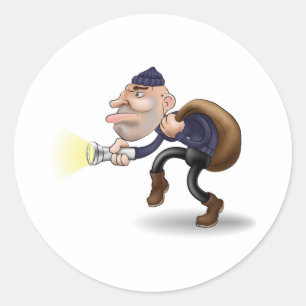 a thief in the night classic round sticker