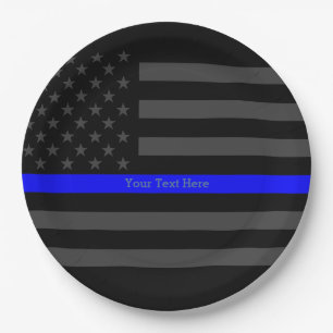 A Thin Blue Line US Flag Your Own Personalised Paper Plate