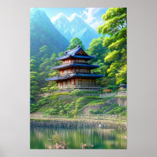 A Three-Story Japanese Countryside House Poster