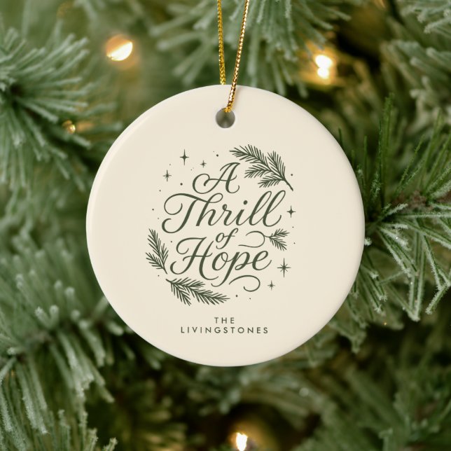 A Thrill of Hope Green Religious Photo Ceramic Tree Decoration (Tree)