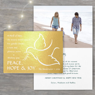 A Thrill of Hope Holiday Dove Peace & Joy 1 Photo Foil Card