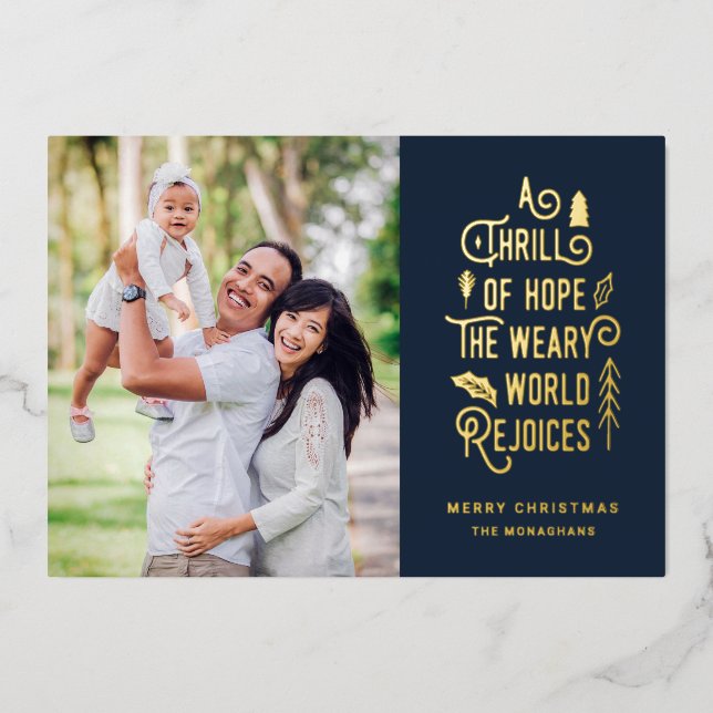 A Thrill of Hope | Modern Photo Christmas   (Front)