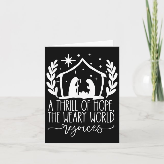 A Thrill Of Hope Nativity Christian Merry Christma Card (Front)