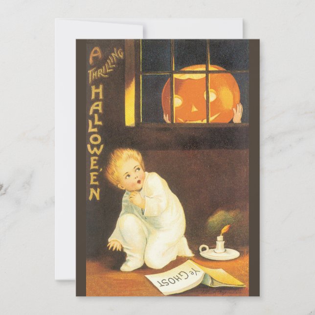 A Thrilling Halloween by Ellen Clapsaddle Party Invitation (Front)