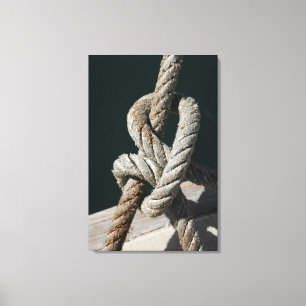 A Tied Knot On A Jetty   Portugal Canvas Print