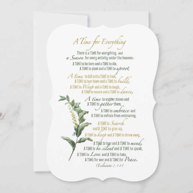 A time for everything - Ecclesiastes 3: 1-8 (Front)