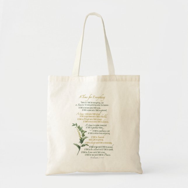 A time for everything - Ecclesiastes 3: 1-8 Tote Bag (Front)