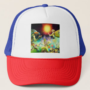 A Time of Recompense Oil Painting Trucker Hat