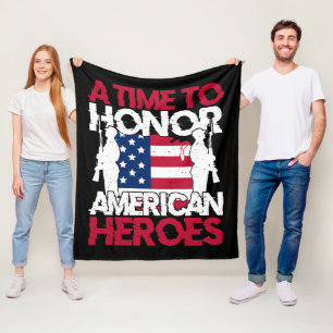 A Time To Honour America Heroes Picnic Fleece Blanket
