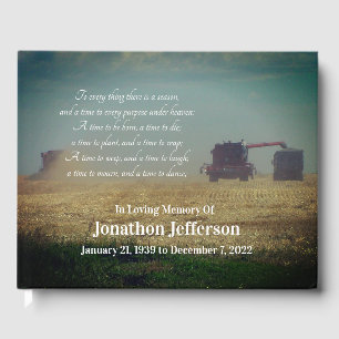 "A Time to Reap" Combines in Field Farmer Memorial Guest Book